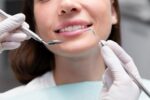 a lady is getting composite bonding treatment